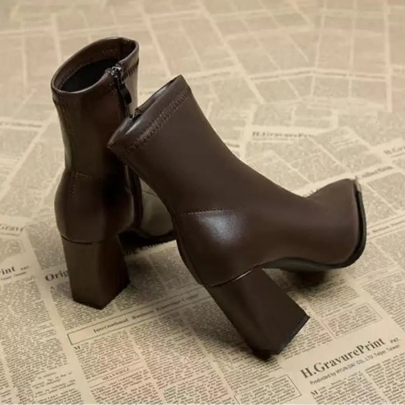 Noir Elegance Ankle  Boots