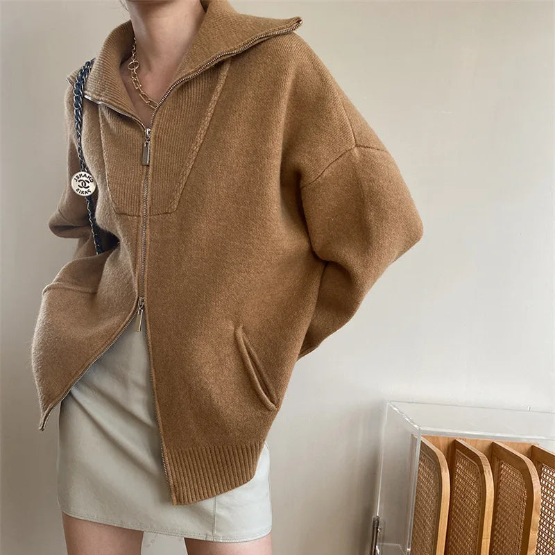 Oversized Winter Zip Jacket- Warm Casual Winter Fit