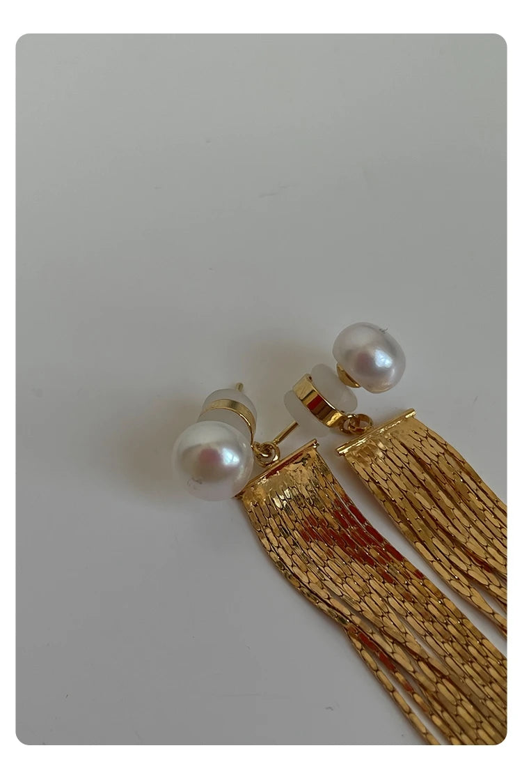 Pearl Luxe Tassel Earrings