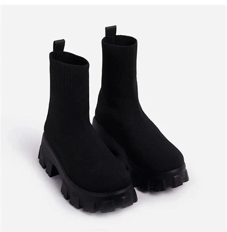 Luxe Knit Platform Boots