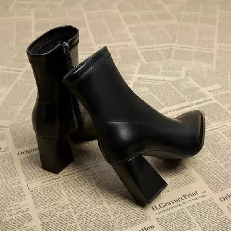 Noir Elegance Ankle  Boots