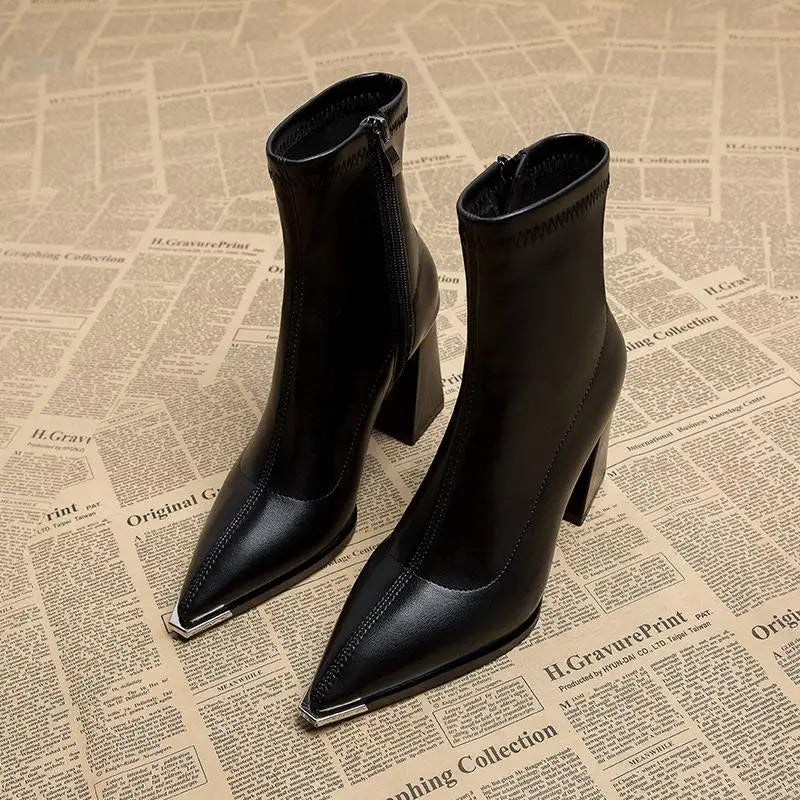 Noir Elegance Ankle  Boots