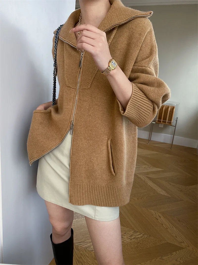 Oversized Winter Zip Jacket- Warm Casual Winter Fit