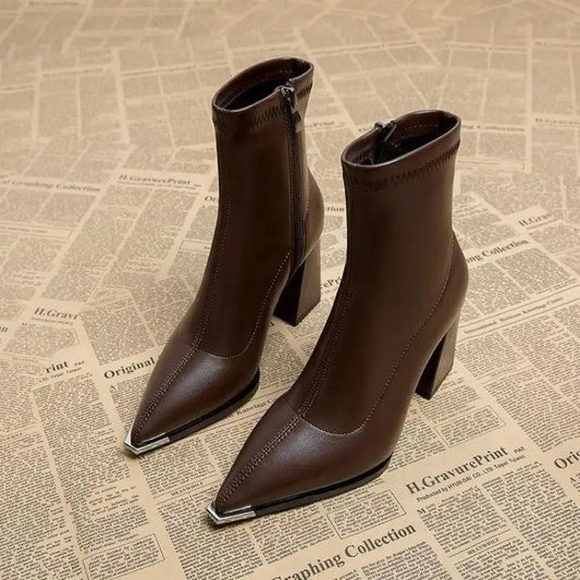 Noir Elegance Ankle  Boots