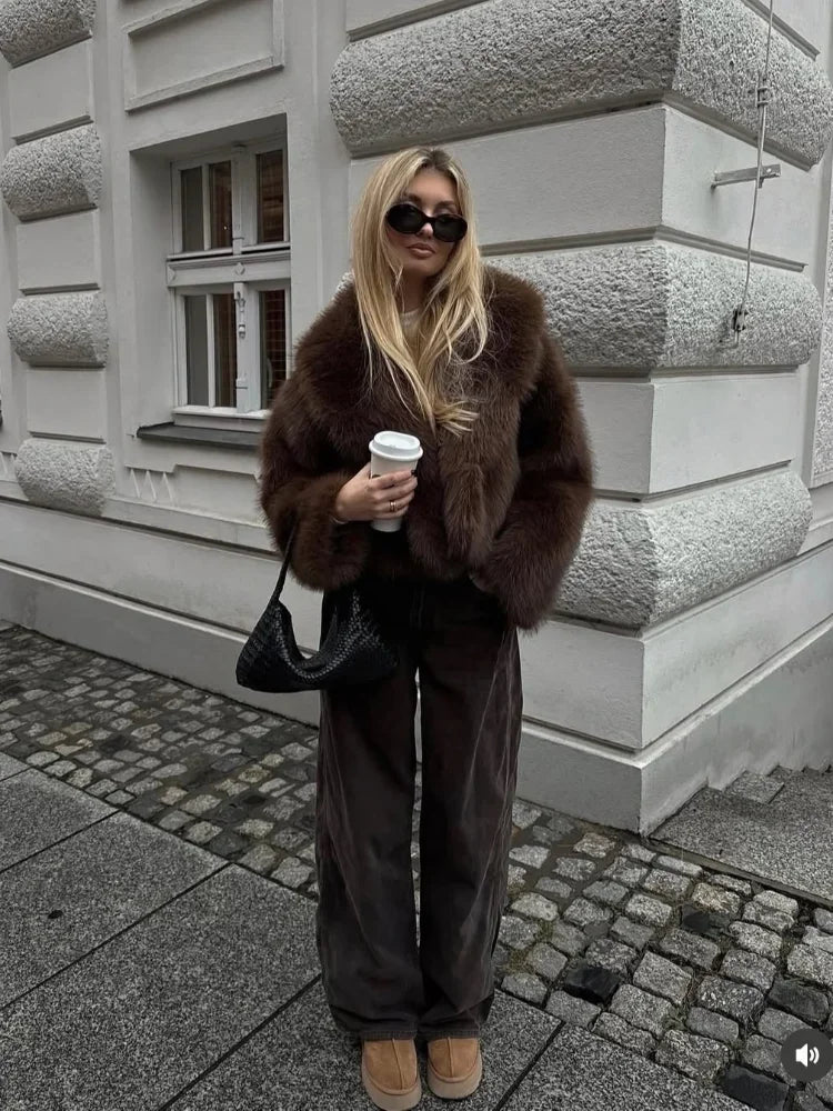 Mocha Elegance Faux Coat