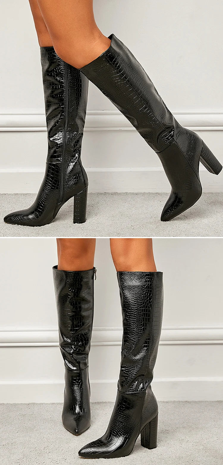 Black Serentine Hight-Heel Boots Prenium Winter Edition