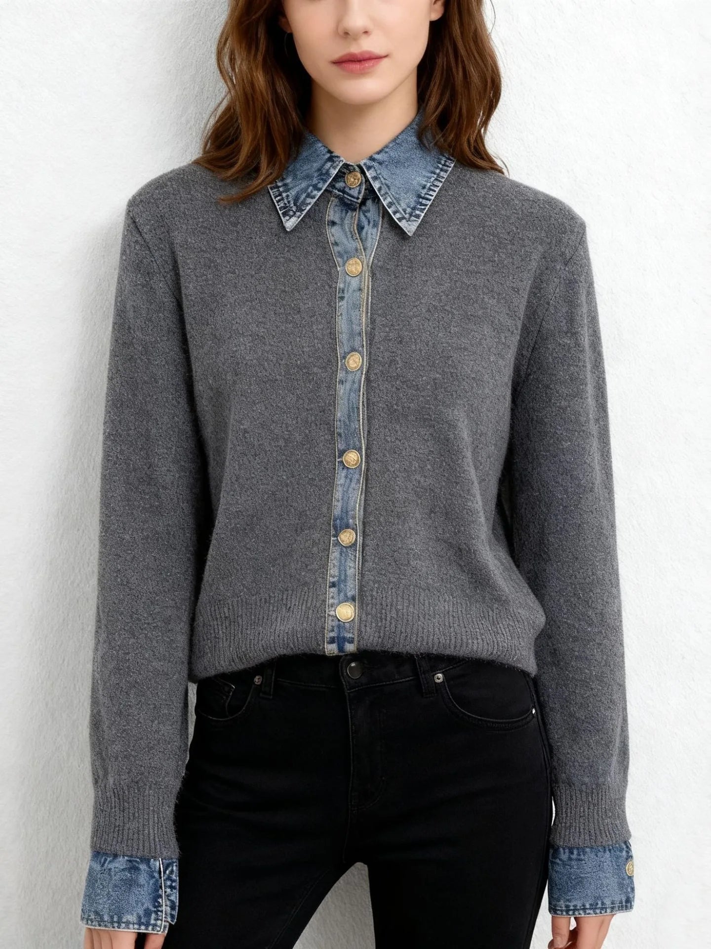 Korean Style Contrast Contrast Knit Sweater-Casual Winter Look