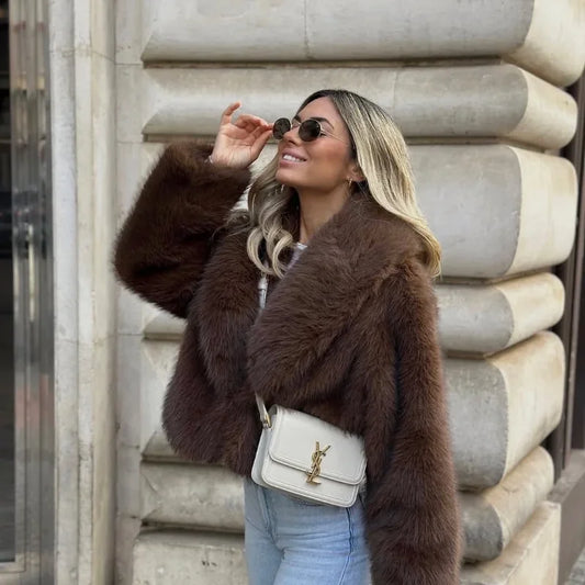 Mocha Elegance Faux Coat