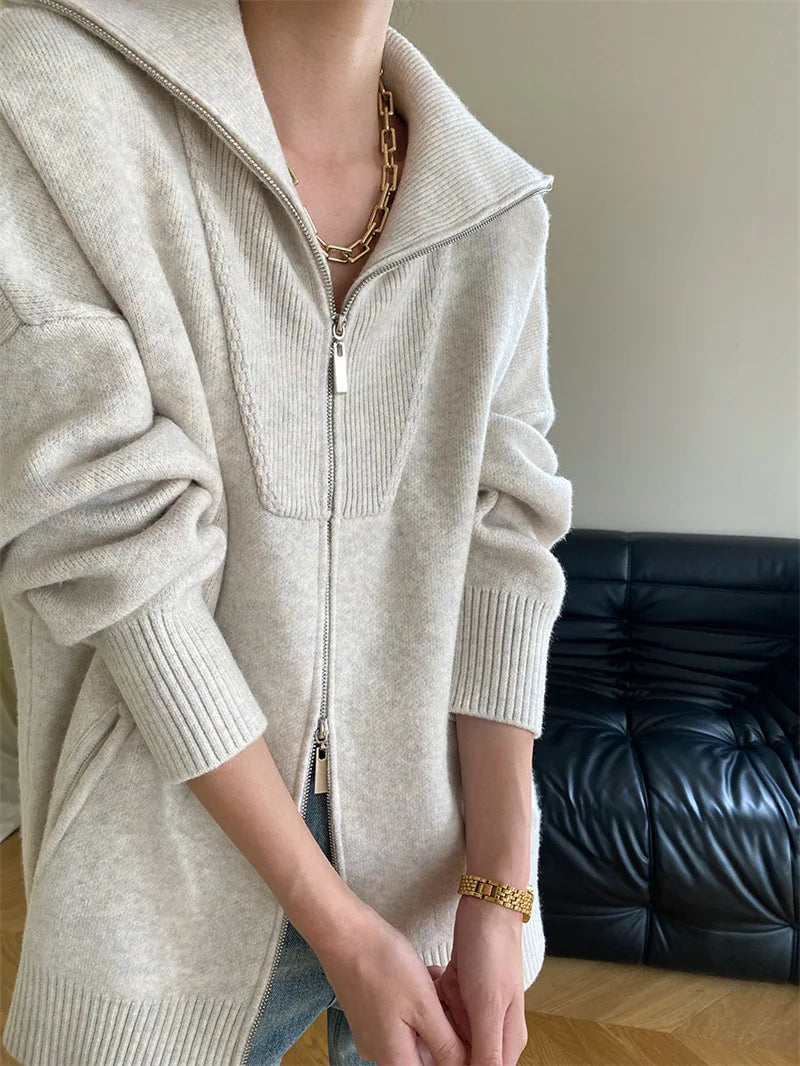 Oversized Winter Zip Jacket- Warm Casual Winter Fit